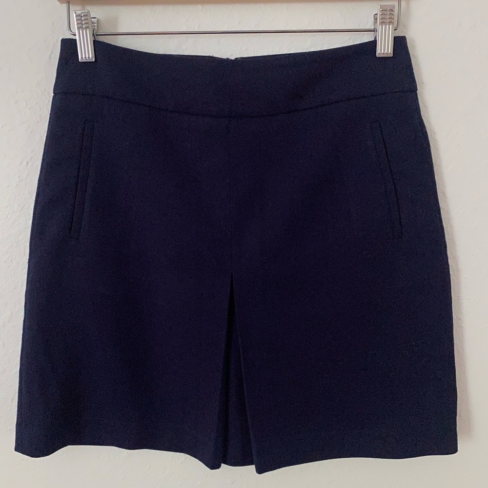 Ann Taylor Loft petite navy blue a-line skirt size 4